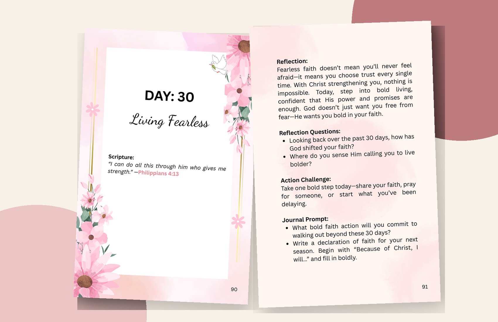 Day 30 Living Fearless pages